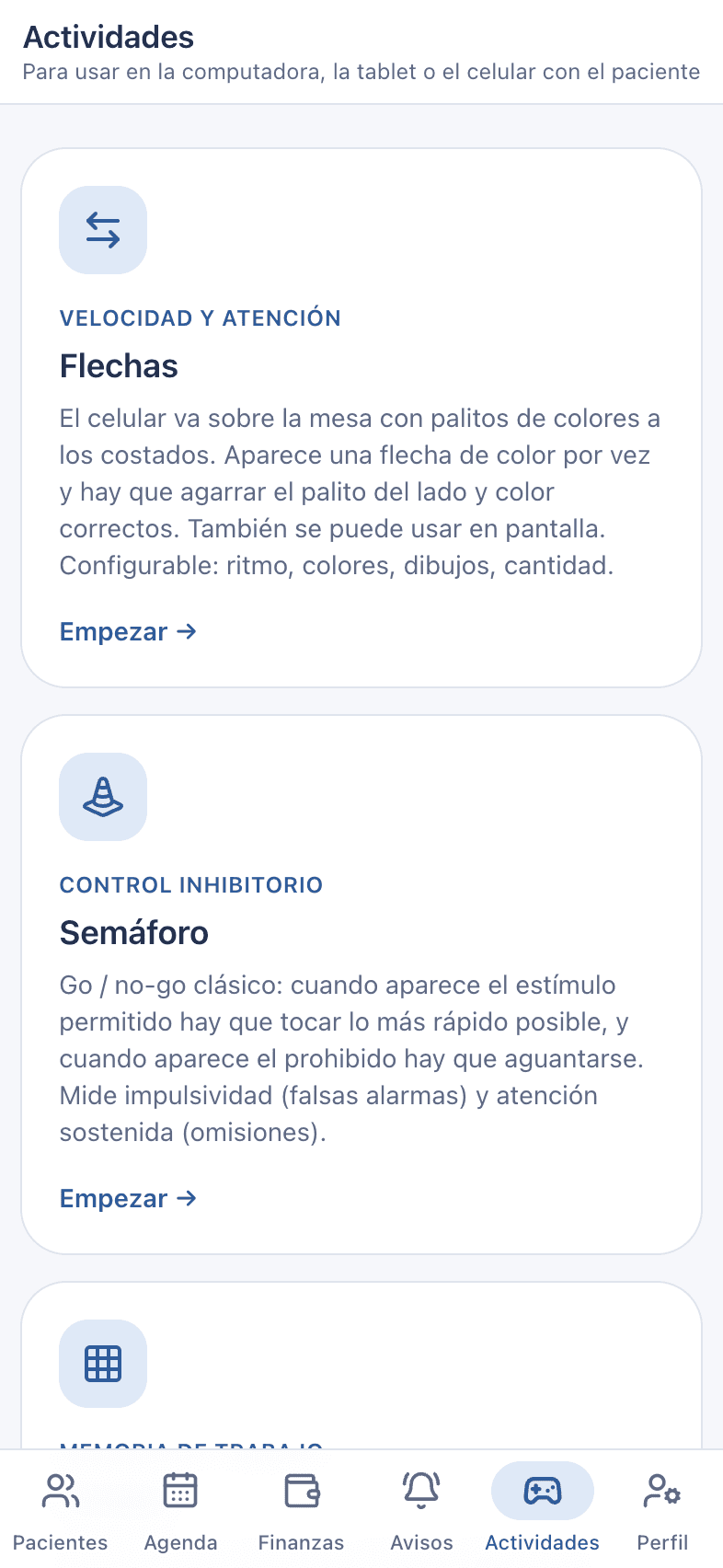Captura: Las actividades