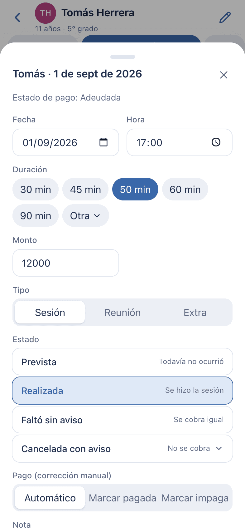 Captura: Una sesión