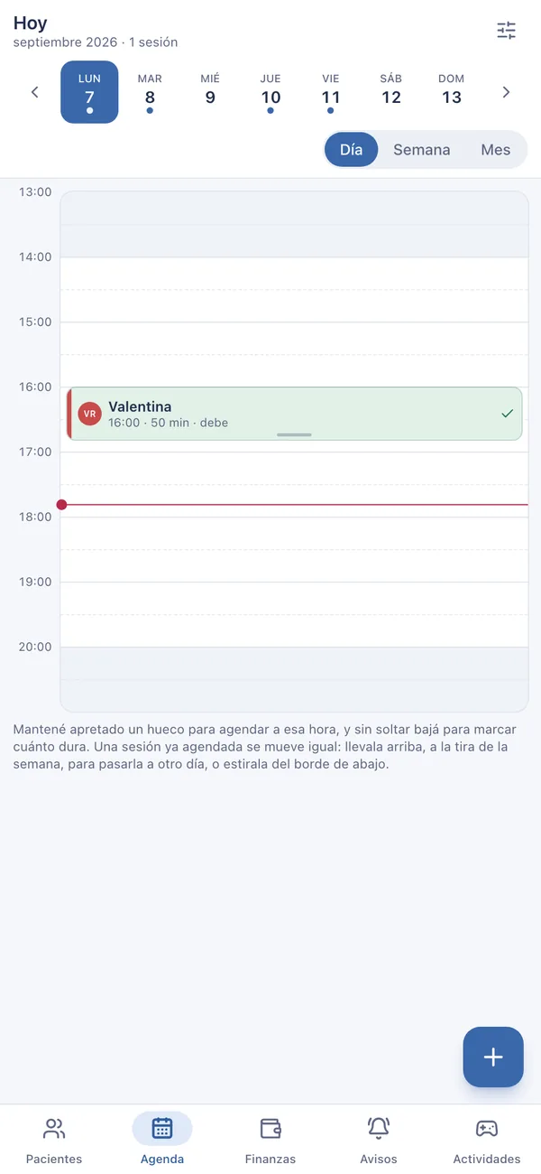 La agenda del día. Las sesiones se mueven arrastrando.
